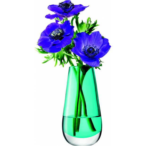 LSA Flower  skleněná váza malá, 14cm, tyrkys, Handmade G732-14-742 LSA International