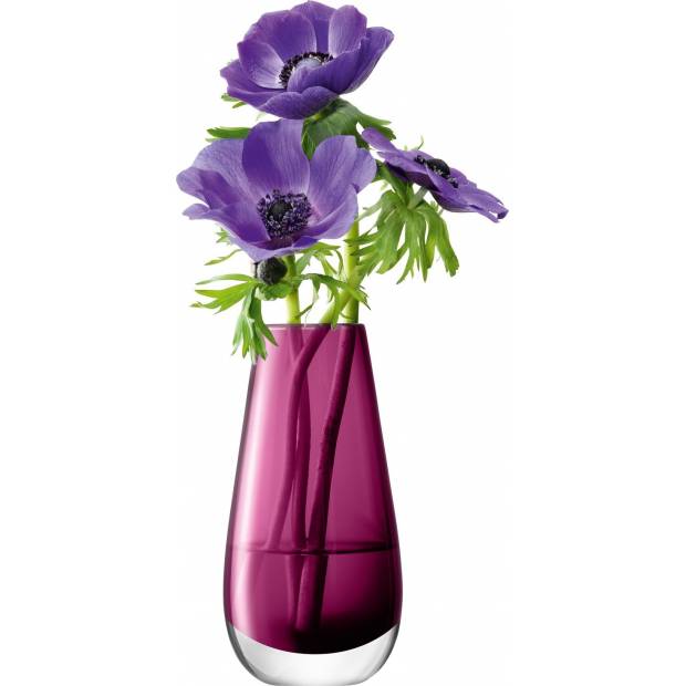LSA Flower skleněná  váza malá, 14cm, tmavě fialová, Handmade G732-14-923 LSA International
