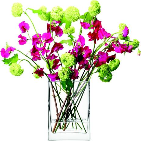 LSA Flower obdelníková skleněná váza 22cm čirá, Handmade G857-22-301 LSA International