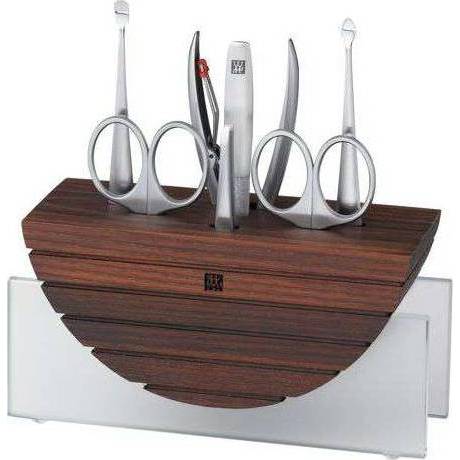 Zwilling BT Manicure TWINOX manikúra koupelnový stojan 7 ks sklo/dřevo 97287-000 ZWILLING BEAUTY