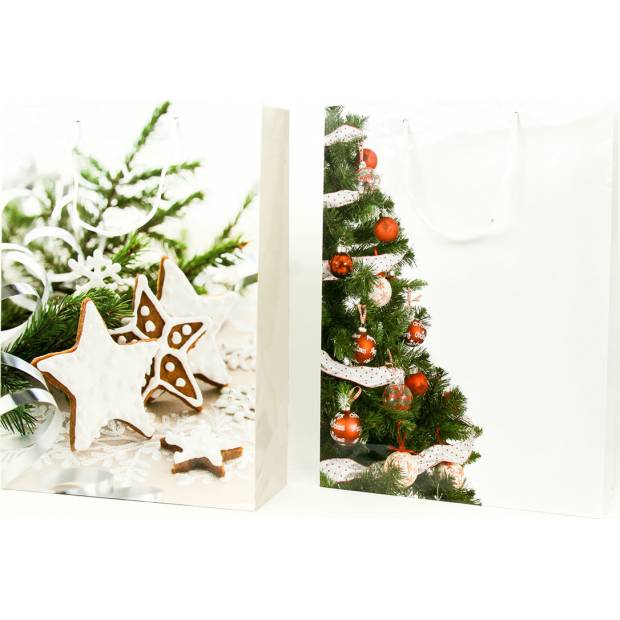 Taška dárková papírová velká, vánoční motivy, mix dvou dekorů AUT139-V Art