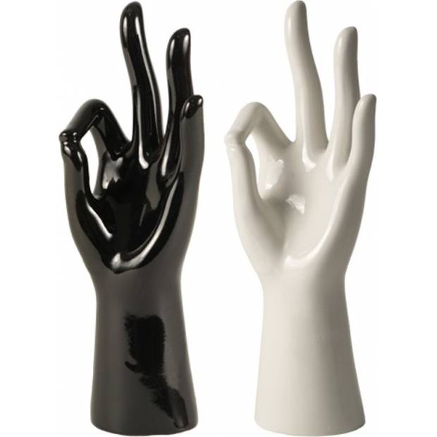 Porcelánová ruka na prstýnky - černá JUM06210-BK Art