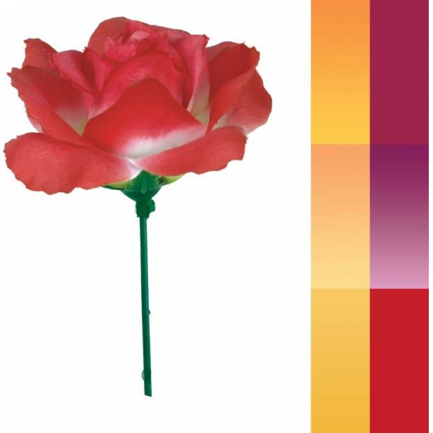 Růže - květina umělá vazbová na drátě. CENA ZA 24ks = 1 sáček R01-10cm Art