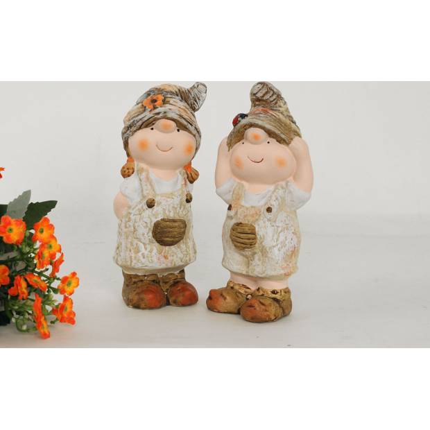 Chlapec nebo děvče, MgO zahradní keramická dekorace, cena za 1 kus WFD5559 Art