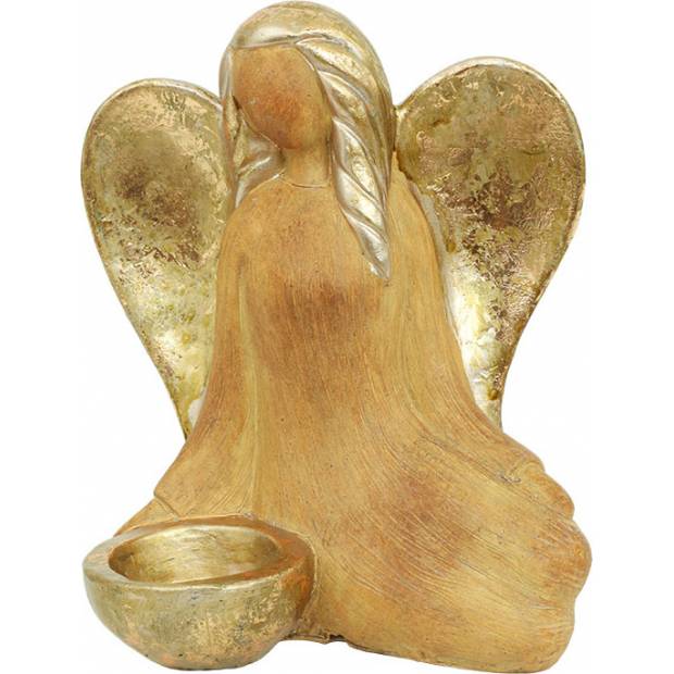 Anděl svícen, barva bronzová, polyresin ADM717773 Art