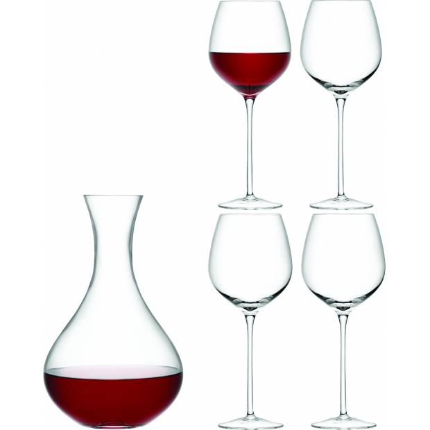 LSA dárkový set Wine, 4 sklenice (750 ml) a karafa 2,5 l, čiré G1091-00-991 LSA International
