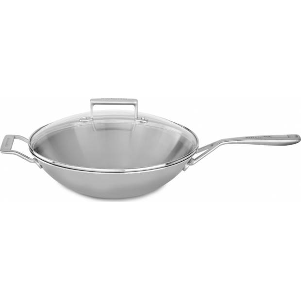 Pánev WOK s poklicí a plochým dnem 33 cm KC2T13WKST KitchenAid