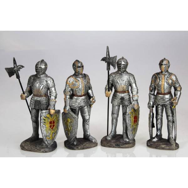 Figurky rytířů připravení k boji 4ks 15cm polyresin - IntArt