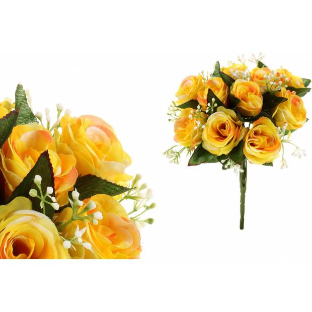 Růže, puget, brava žlutá. Květina umělá. KU4140 Art