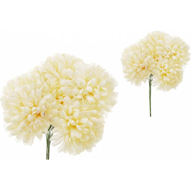 Chryzantémy, puget, 7 hlav, barva krémová.Květina umělá. LS024-CREAM Art