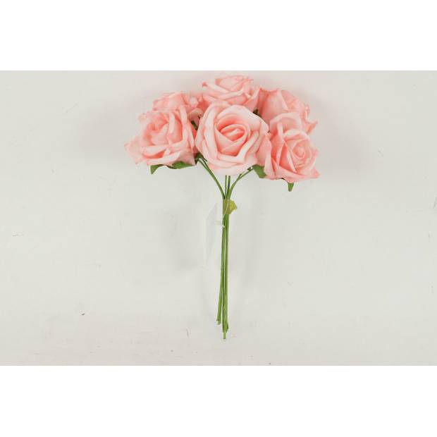 Růžičky, puget 6ks, barva růžová. Květina umělá pěnová. PRZ755508 Art