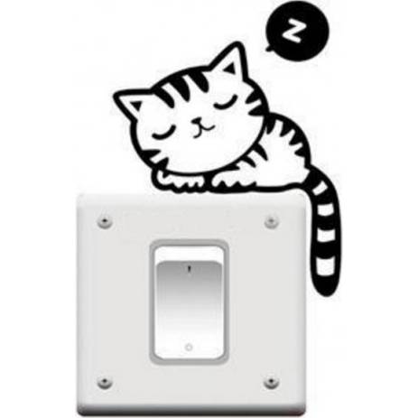Samolepka na vypínač spící kočka - Nalepovací tabule