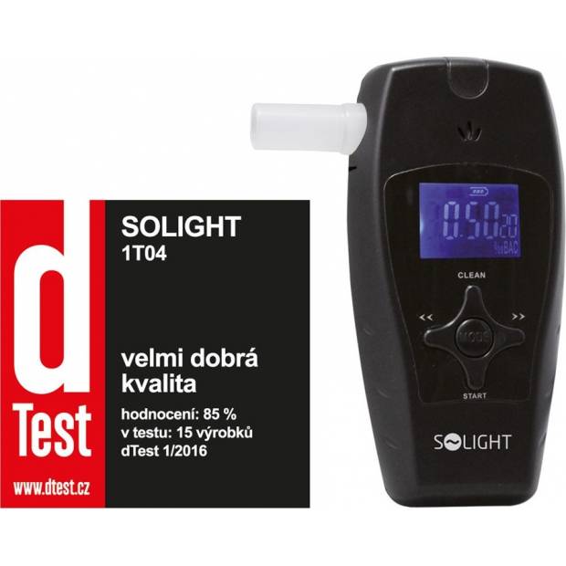 alkohol tester profi, 0,0 - 3,0‰ BAC, citlivost 0,1‰, barevný displej, automatické čištění 1T04 Solight