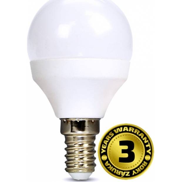LED žárovka, miniglobe, 6W, E14, 4000K, 510lm, bílé provedení WZ417 Solight