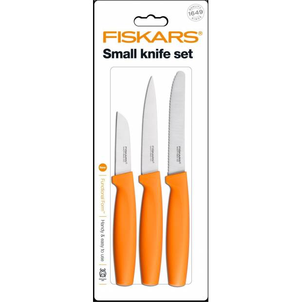 Set 3 malých nožů, oranžové 1014272 Fiskars