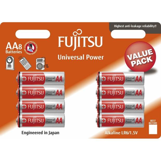 Fujitsu Universal Power alkalická baterie LR06/AA, blistr 8ks