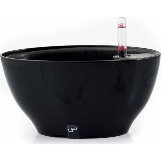 Samozavlažovací květináč Ring big černý 22 cm 6392561 G21