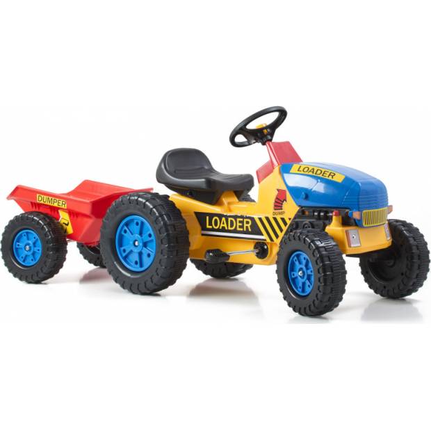 Hračka Šlapací traktor Classic s vlečkou žluto/modrý 690814 G21