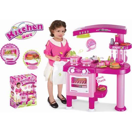 Hračka Dětská kuchyňka velká s příslušenstvím růžová 690665 G21