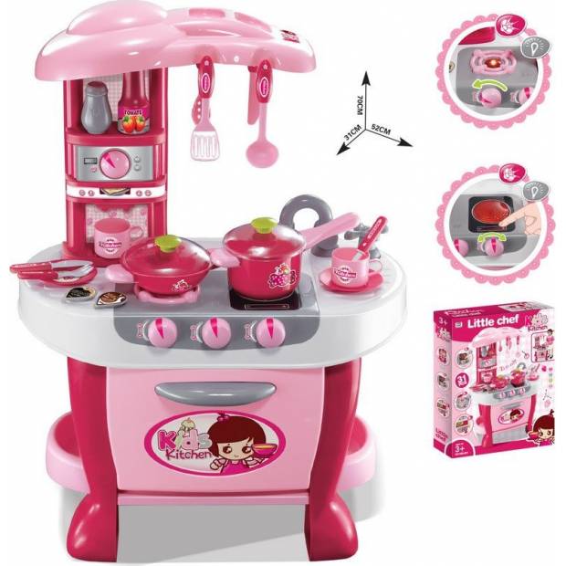 Hračka Dětská kuchyňka Malá kuchařka s příslušenstvím růžová 690955 G21