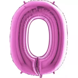 Nafukovací balónek číslo 0 růžový 102cm extra velký - Grabo