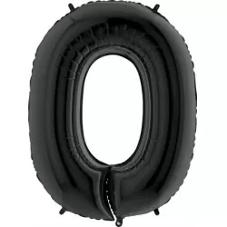 Nafukovací balónek číslo 0 černý 102cm extra velký - Grabo