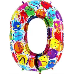 Nafukovací balónek číslo 0 barevné balónky 102cm extra velký - Grabo