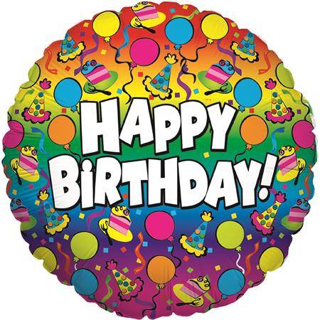Nafukovací balónek barevný šťastné narozeniny 91cm - Grabo