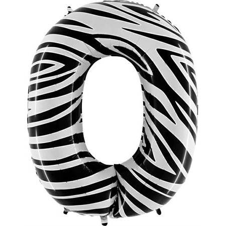 Nafukovací balónek číslo 0 zebra 102cm extra velký - Grabo