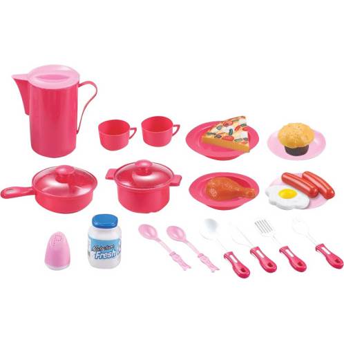 Hračka Dětské nádobí plastové růžové 22 ks 690722 G21