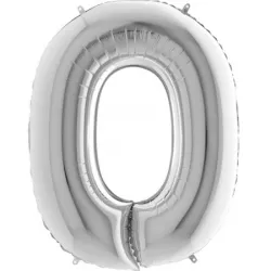 Nafukovací balónek písmeno O stříbrné 102 cm - Grabo