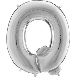 Nafukovací balónek písmeno Q stříbrné 102 cm - Grabo