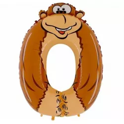 Nafukovací balónek opice číslo 0 pro děti 102cm - Grabo