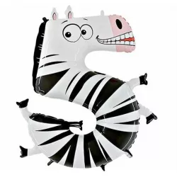 Nafukovací balónek zebra číslo 5 pro děti 102cm - Grabo