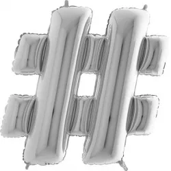 Nafukovací balónek symbol hestage stříbrné 102 cm - Grabo