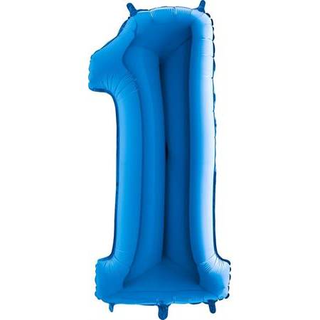 Nafukovací balónek číslo 1 modrý 102cm extra velký - Grabo