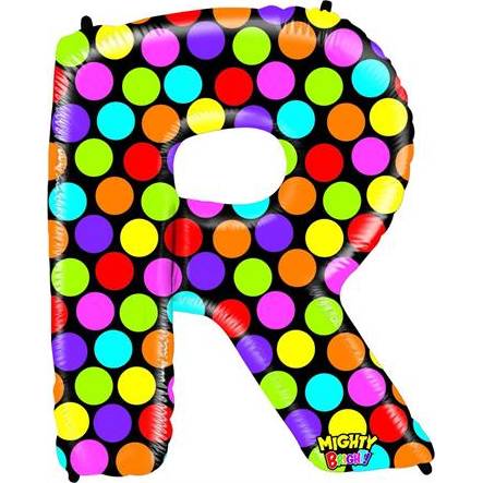 Nafukovací balónek písmeno R barevné 102 cm - Grabo