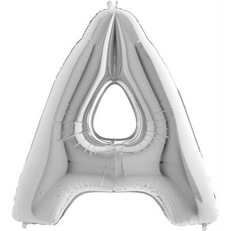 Nafukovací balónek písmeno A stříbrné 102 cm - Grabo