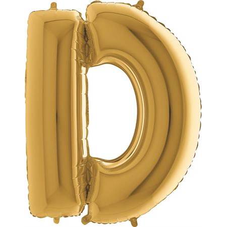 Nafukovací balónek písmeno D zlaté 102 cm - Grabo