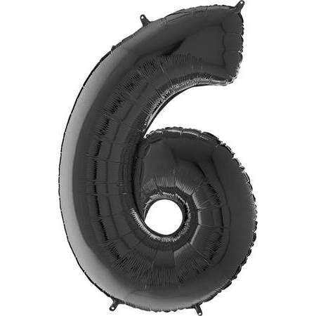 Nafukovací balónek číslo 6 černý 66cm - Grabo