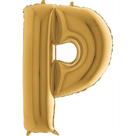Nafukovací balónek písmeno P zlaté 102 cm - Grabo