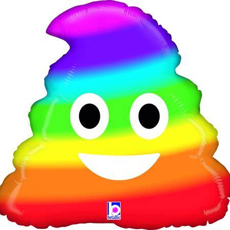 Nafukovací balónek emoji duhový Poo 51 cm - Grabo