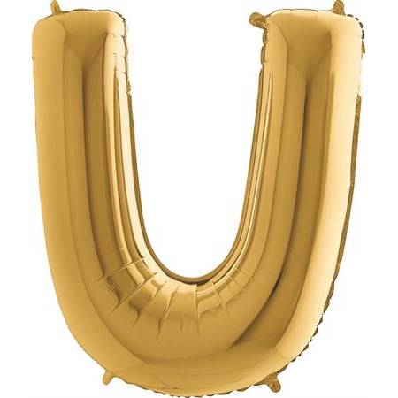 Nafukovací balónek písmeno U zlaté 102 cm - Grabo