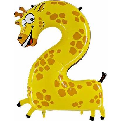 Nafukovací balónek žirafa číslo 2 pro děti 102cm - Grabo