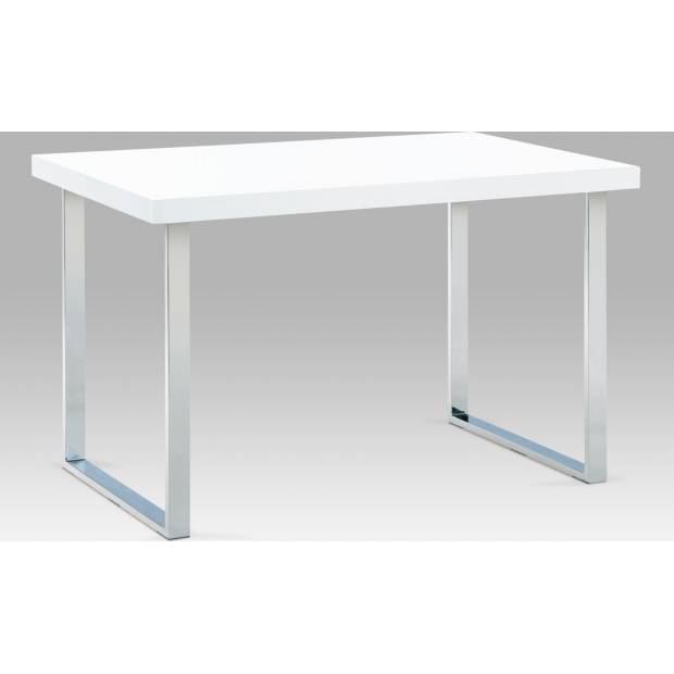 Jídelní stůl 120x75 cm, chrom / bílý lesk A770 WT Art
