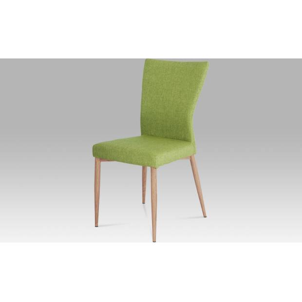 Jídelní židle látka zelená / nohy kov (dekor dub) AC-1116 GRN2 Art