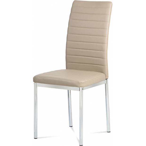 Jídelní židle koženka cappuccino / chrom AC-1285 CAP Art