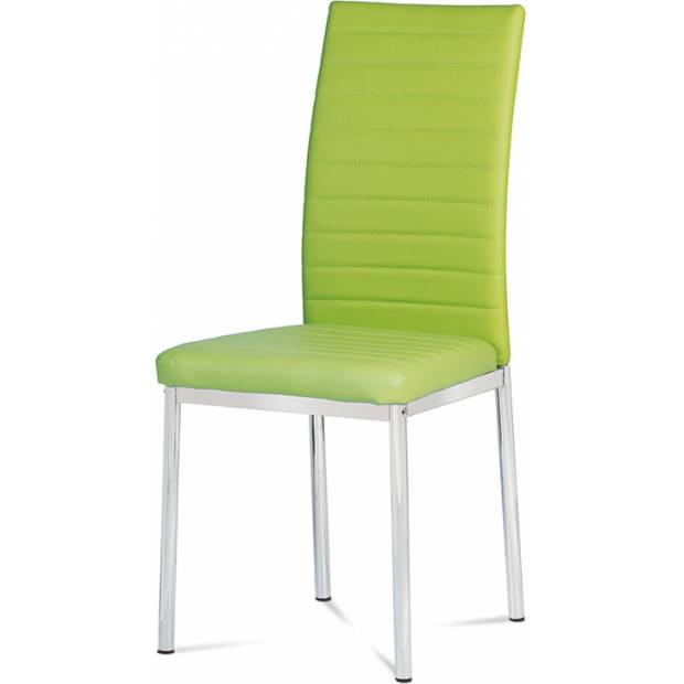 Jídelní židle koženka zelená / chrom AC-1285 LIM Art