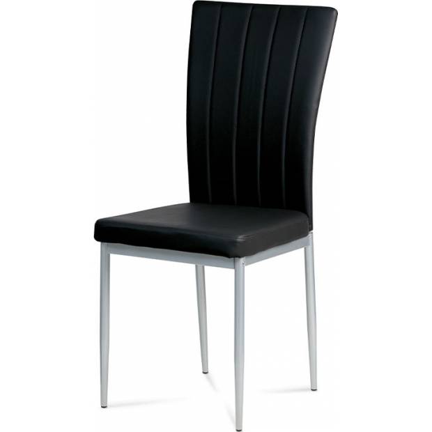 Jídelní židle koženka černá / šedý lak AC-1287 BK Art