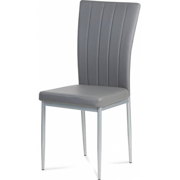 Jídelní židle koženka šedá / šedý lak AC-1287 GREY Art